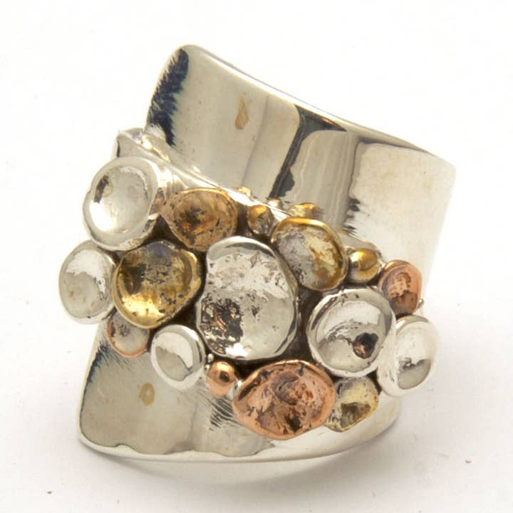 Pebbles on the Beach Ring Series - Copper and Bronze Accents for wholesale by Tamara Kelly Designs