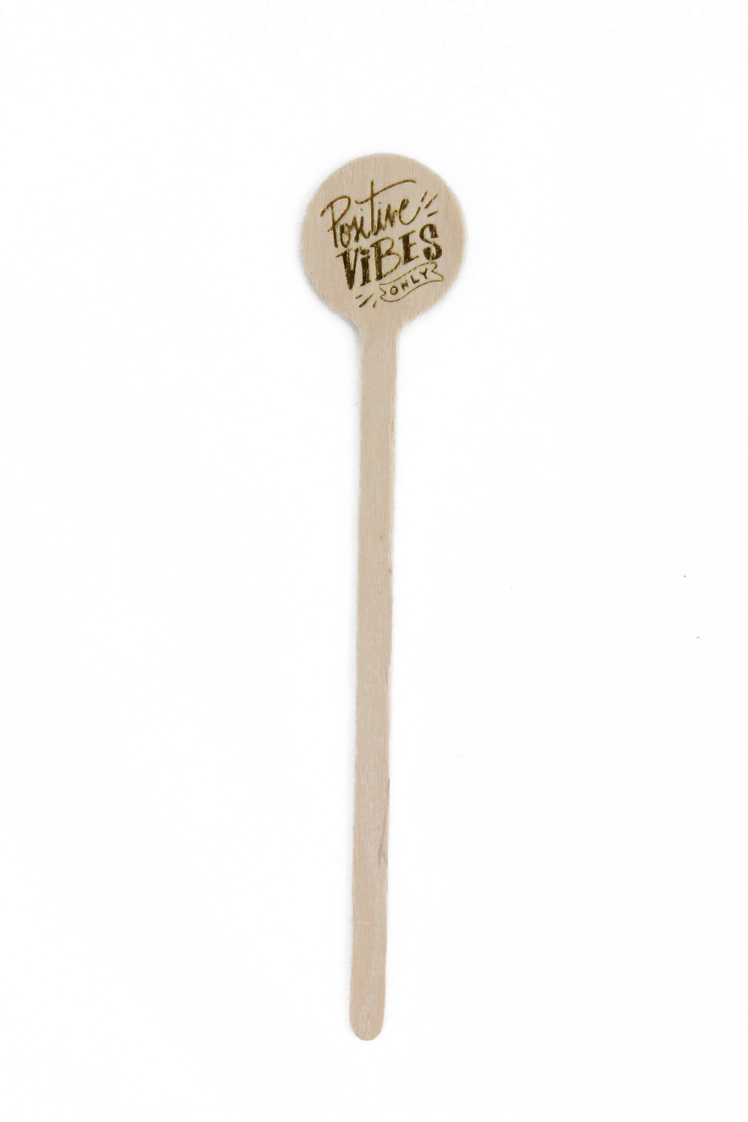 Tulle and Twig - Wholesale Drink Stirrer - Positive Vibes Only Wooden Drink Stirrers0