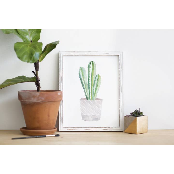 Lilac Paperie - Wholesale Art Print - 8” x 10” Purple Cactus Watercolor Print1