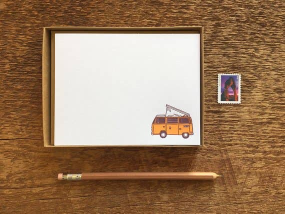 Noteworthy Paper & Press - Wholesale Stationery/Notecard Set - Camper Van Flat Stationery1