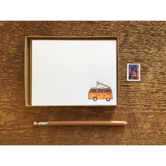 Noteworthy Paper & Press - Wholesale Stationery/Notecard Set - Camper Van Flat Stationery1