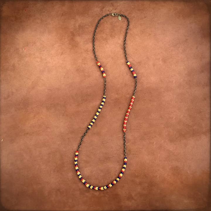 Long Snake Glass Necklace - Carnival, Chevron Trade Bead for wholesale by ASTALI