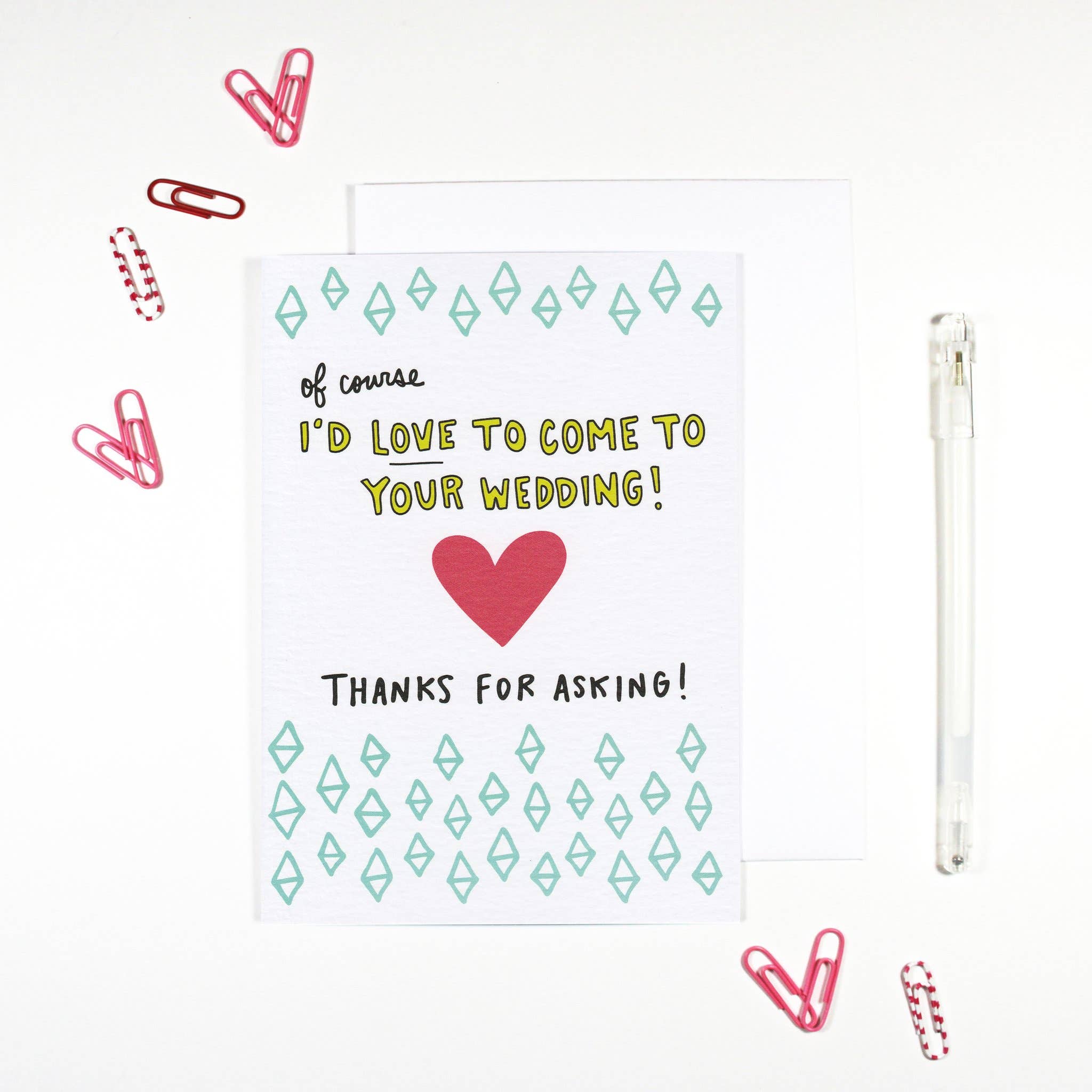 REMOVED BRAND - Wholesale Wedding Card - I'd Love To Come To Your Wedding Card0