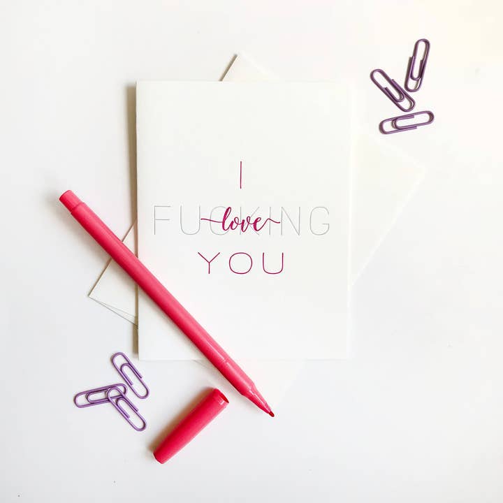 Steel Petal Press - Wholesale Love Card - Fucking Love - Letterpress Love Anniversary Valentine Day Card