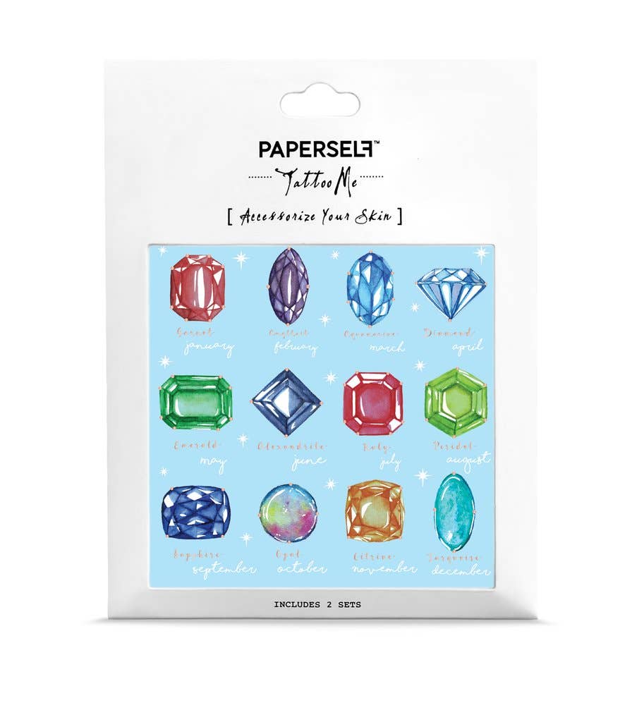 PAPERSELF - Wholesale Temporary Tattoo - Birthstone Temporary Tattoos Stickers1
