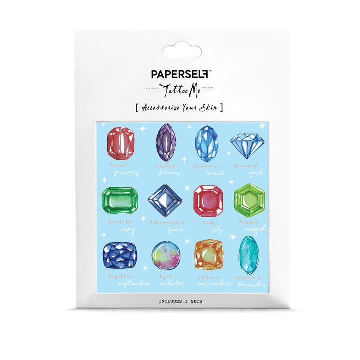 PAPERSELF - Wholesale Temporary Tattoo - Birthstone Temporary Tattoos Stickers1