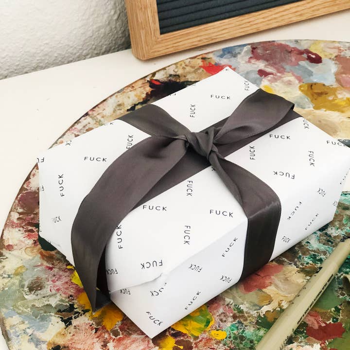 Steel Petal Press - Wholesale Flat Wrap - Fuck Gift Wrapping Paper - Single Sheet