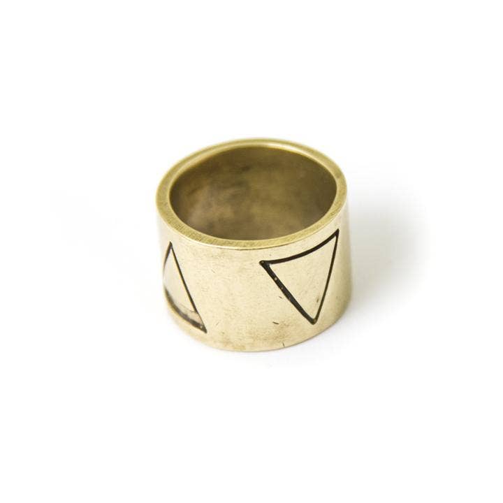 Antiqued Brass Element Ring for wholesale by Youthquake Revolution