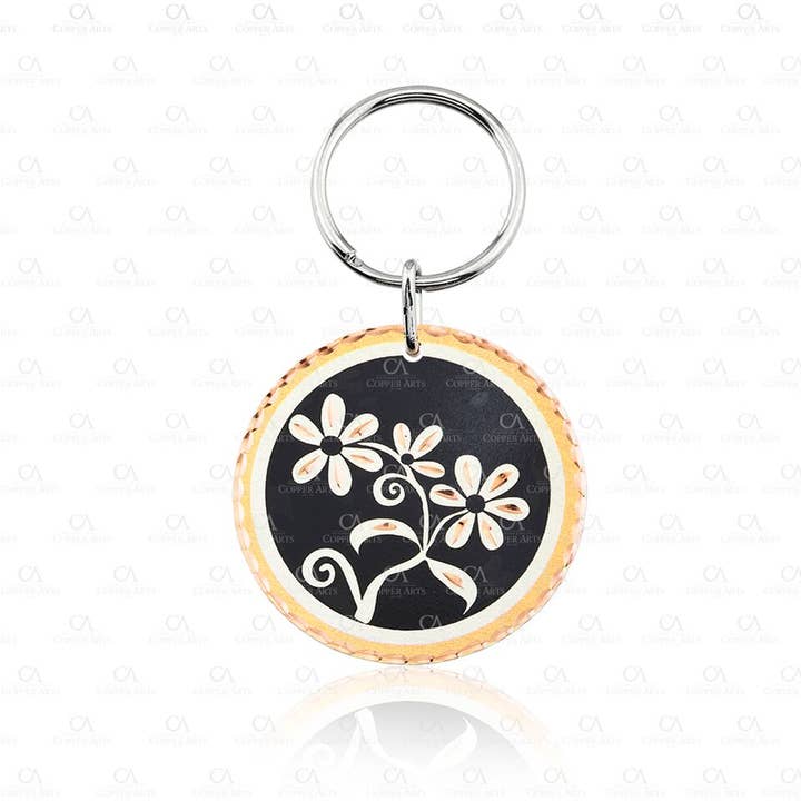 KC 09 BLACK DAISY Schlüsselanhänger für den Großhandel von COPPER ARTS INC.