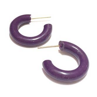 Dark Purple Tiny Tube Hoop Earrings for wholesale by Leetie Lovendale