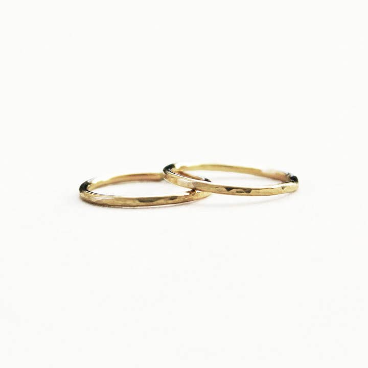 Hammered Stacking Ring - Yellow Gold Fill for wholesale by Ivy & Gold Handcraft