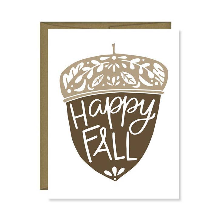 Happy Fall Acorn Card for wholesale by Pen & Paint
