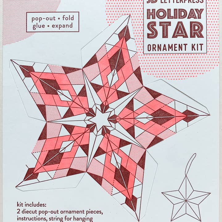 Blackbird Letterpress - Wholesale DIY Craft Kit - geometric star DIY ornament kit1
