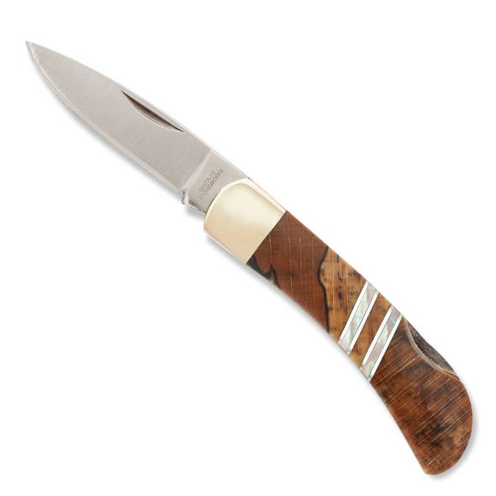 Spalted Beech 3" Lockback Knife - Double for wholesale by Santa Fe Stoneworks