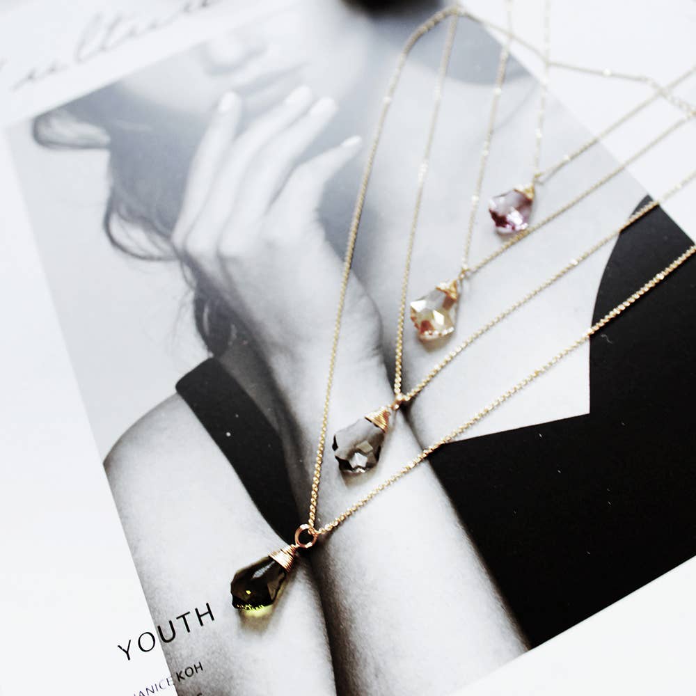 Less is More - Wholesale Pendant/Charm Necklace - Black Diamond Baroque Swarovski Necklace (Gold or Silver)6