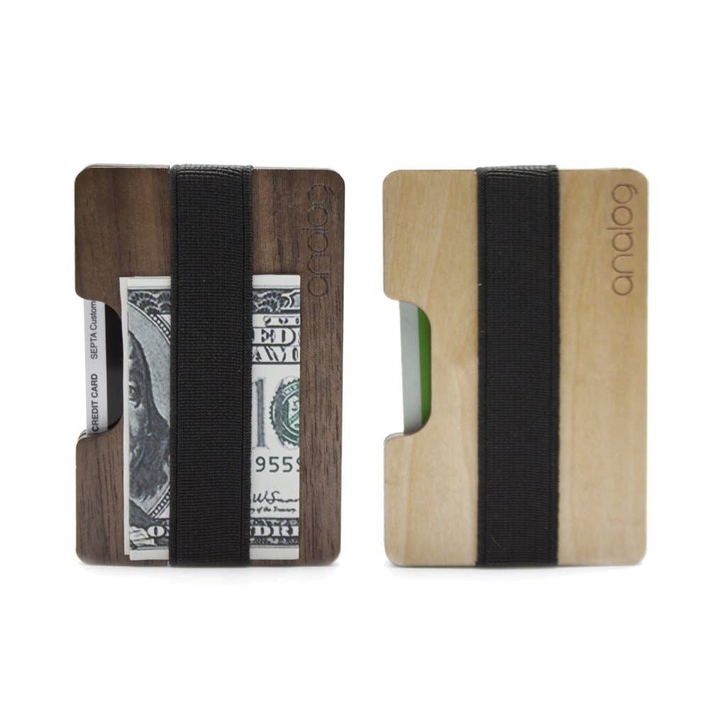 Analog Watch Co. - Wholesale Card Holder - Unisex - Birch & Walnut Wallet Card Holder Duo0