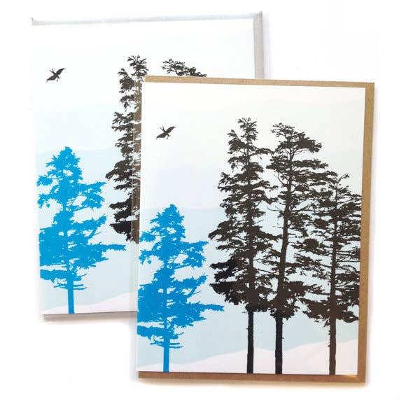 Carte d'arbre à pruche, taille A2 pour la vente par Little Lark