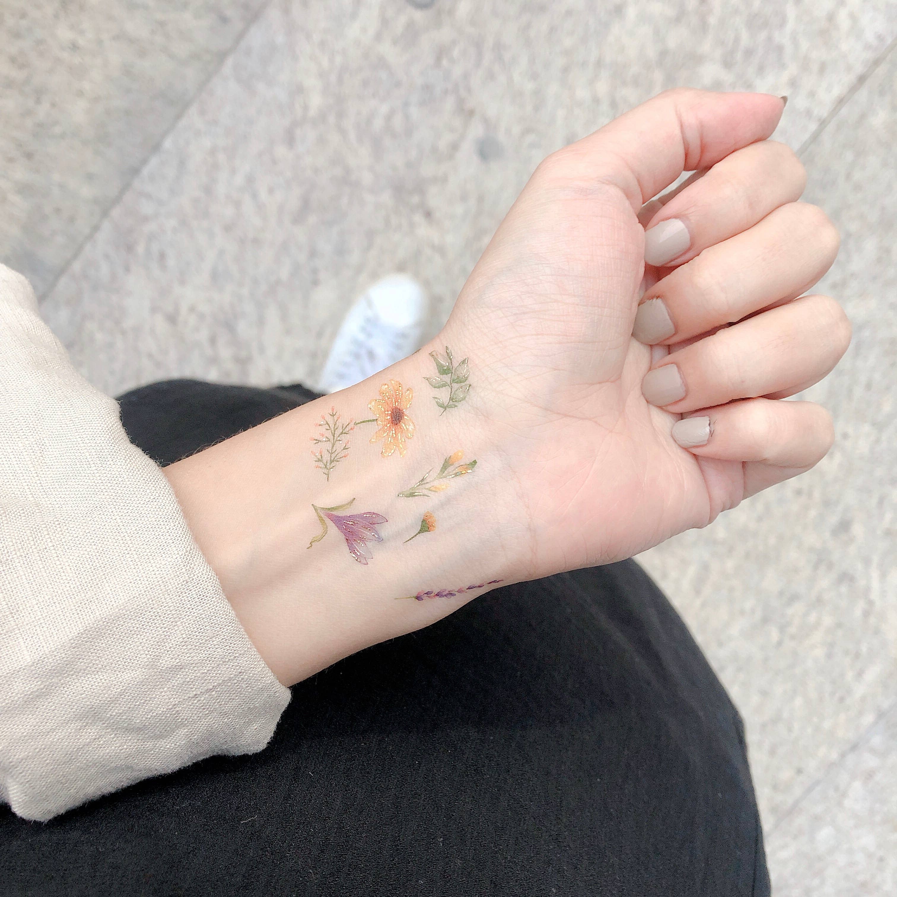 PAPERSELF – Tatuagem temporária por atacado – Adesivos de tatuagens temporárias de flores e frutas12