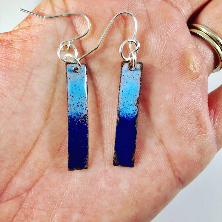 Navy Blue and Light Blue Rectangle Dangles for wholesale by Coastal Chic
