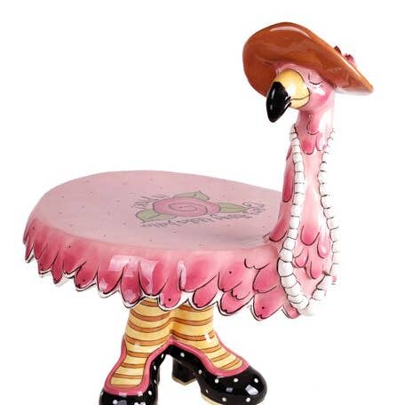 Blue Sky Clayworks - Wholesale Cake Stand - Miss Precious Flamingo Footed Cake Plate