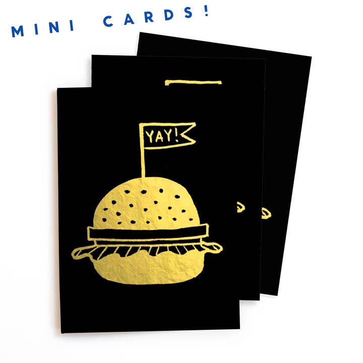 GOLDEN BURGER - Minikort Gavemærker for engroshandel hos Carolyn Suzuki
