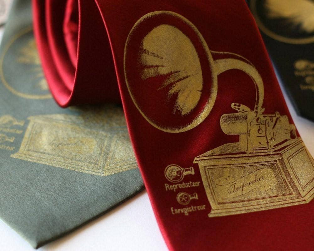 Cyberoptix Tie Lab - Wholesale Necktie - Men's - Phonograph Microfiber Necktie0