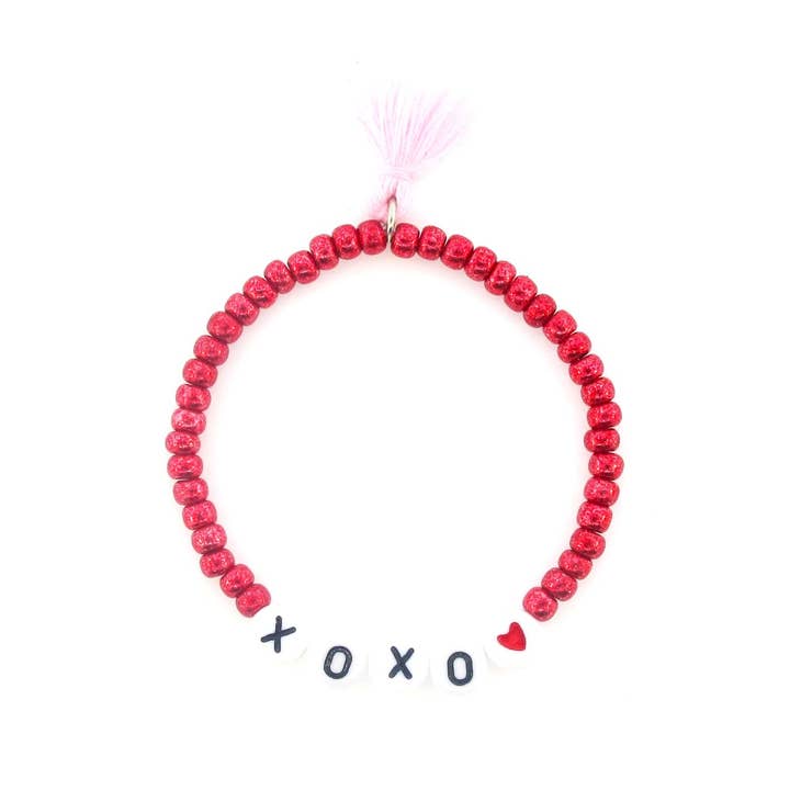 Sadie’s Moon - Wholesale Beaded bracelet – Kids - XOXO Kids Beaded Tassel Bracelet Handmade, Colorful, Fun