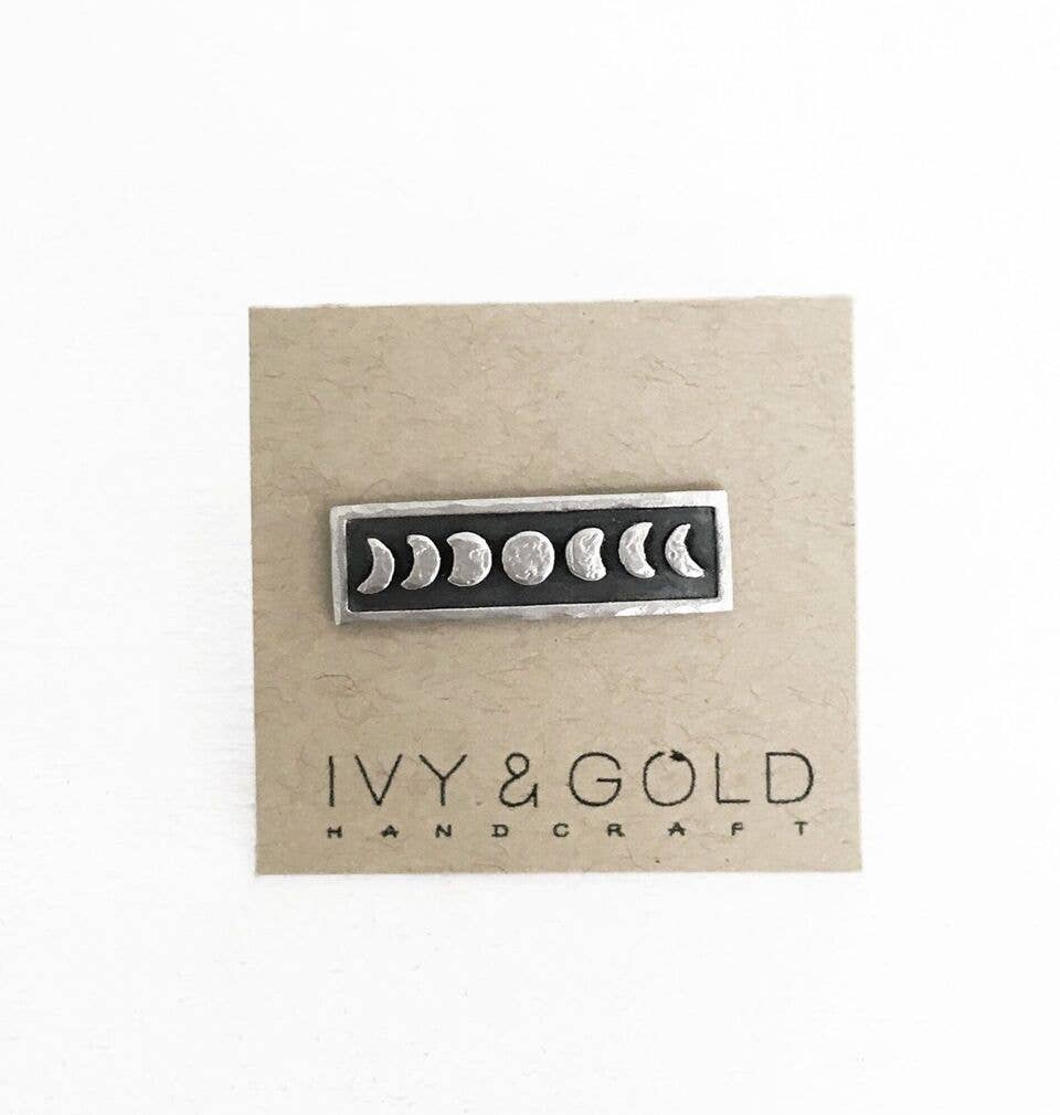Ivy & Gold Handcraft - Wholesale Lapel Pin/Button - Moon Phase Pin