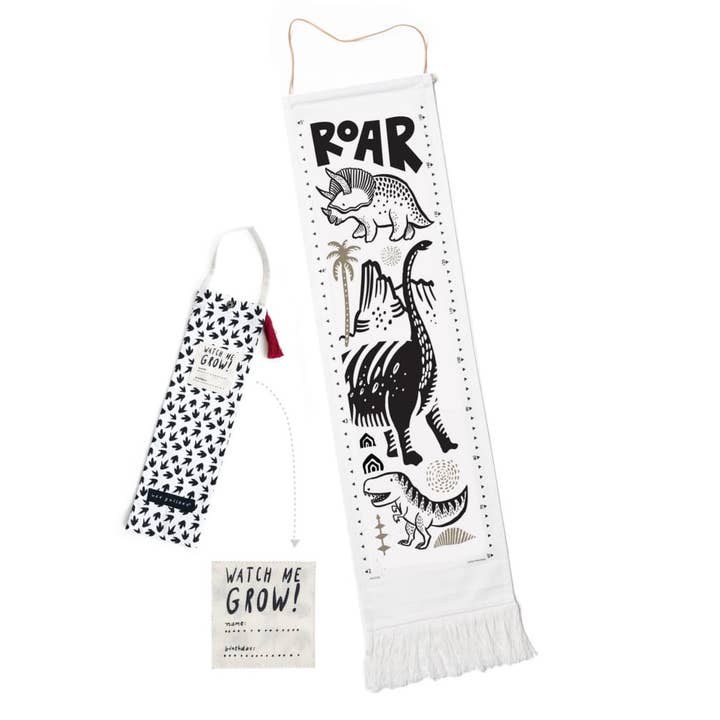 Wee Gallery - Wholesale Growth Chart - Kids & Baby - Dino Canvas Growth Chart1