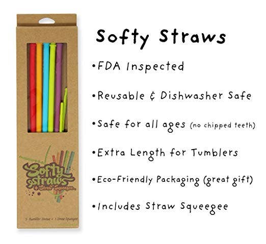 Assorted Color 10.5 Long Reusable Silicone Tumbler Straws for wholesale on Faire2