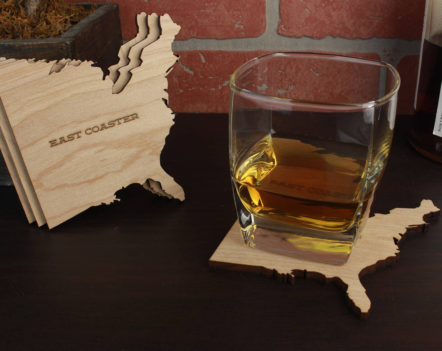 Torched Products - Wholesale Coasters - East & West Wood Coaster- East Coast and West Coast4