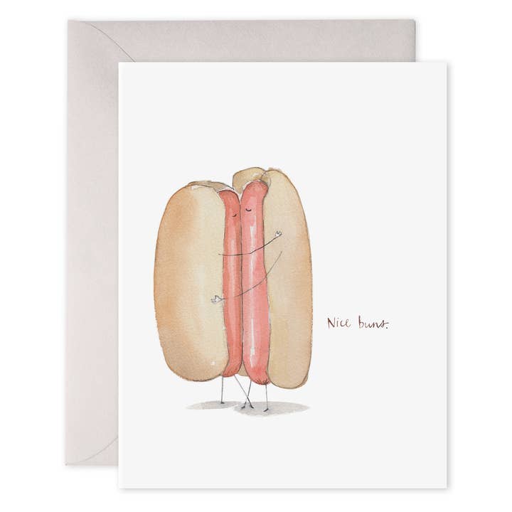 Nice Buns | Love Anniversary Hot Dog Greeting Card for wholesale by E. Frances Paper