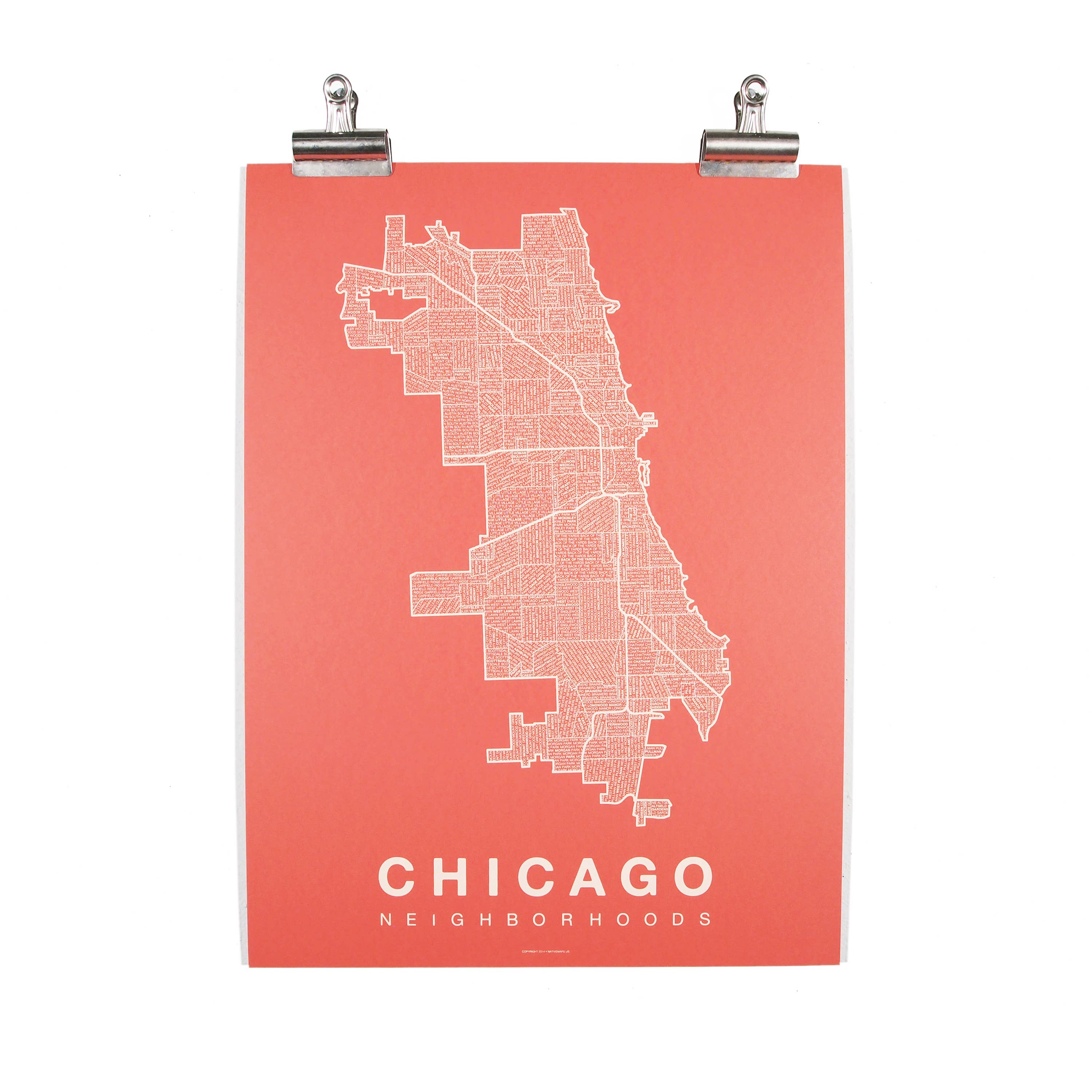 Native Maps - Wholesale Poster - Chicago, IL Neighborhood City Map Poster4
