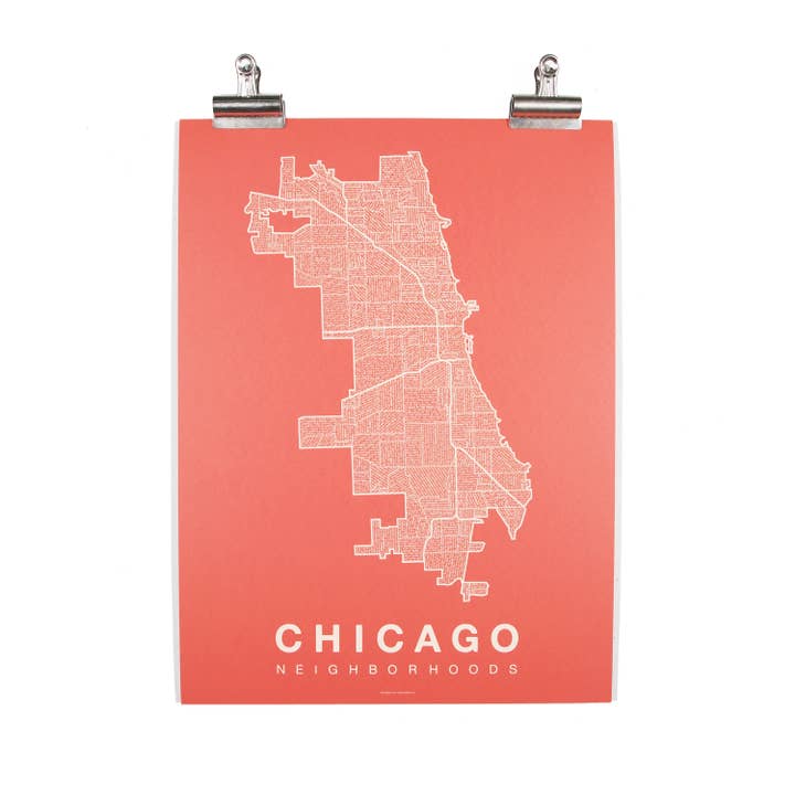 Native Maps - Vente Poster - Affiche cartographique du quartier de Chicago, IL4
