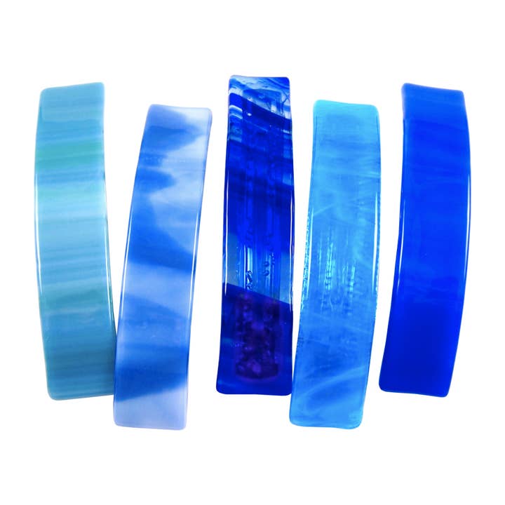 Barrettes Stained Glass Shades of Blue Large Size for wholesale by Glass Town USA