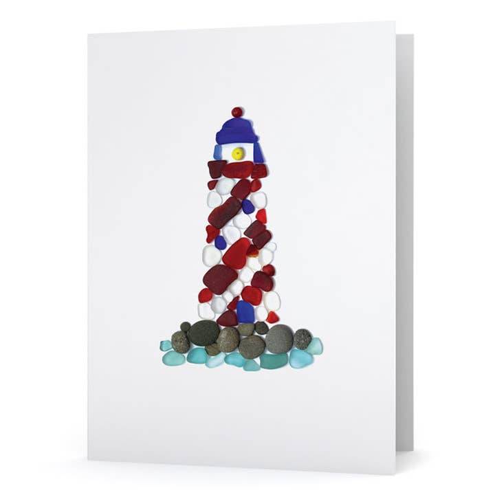 Carta del faro a righe in vetro marino per la vendita all'ingrosso da parte di Beachcombing / Etched by the Sea