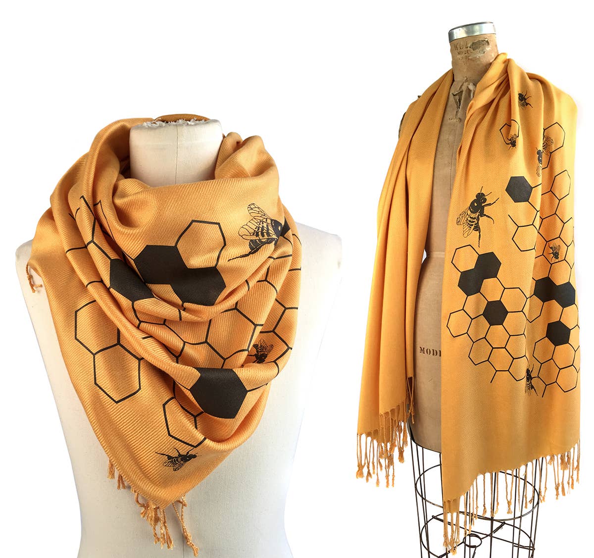 Cyberoptix Tie Lab – wholesale Scarf – Women's – Honey Bee Scarf. "Oh Honey!" Pashmina3
