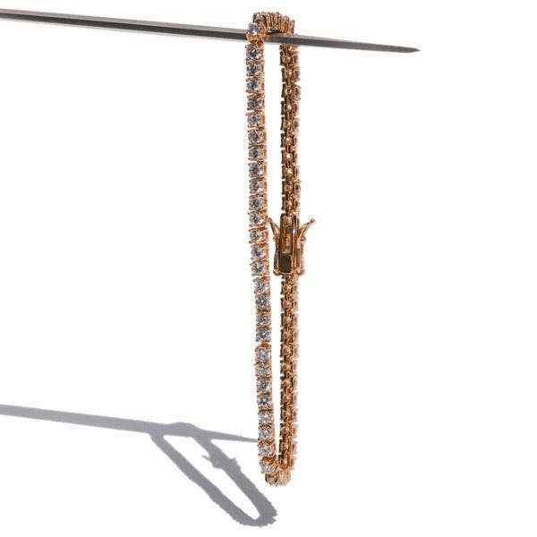 Tennisarmband aus 3 mm dickem Weißgold für den Großhandel von Saint Midas