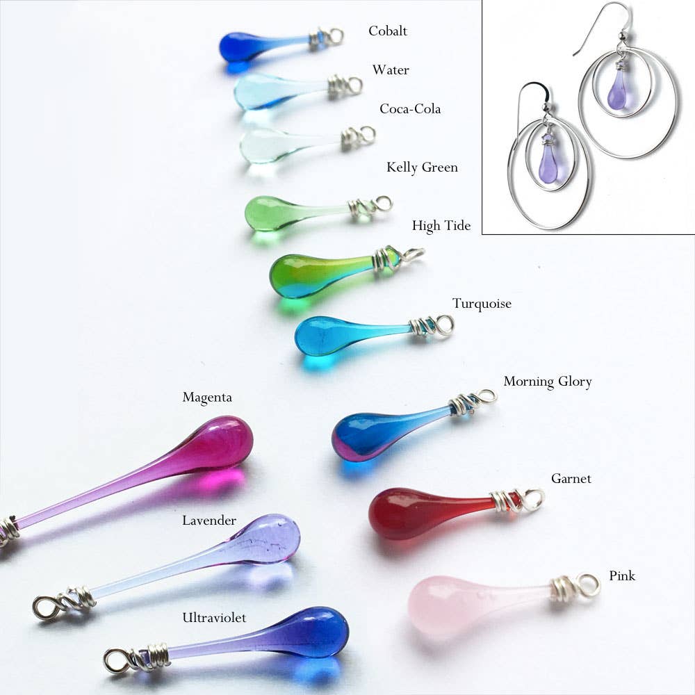 Sundrop Jewelry - Wholesale Dangle Earrings - Eclipse Glass and Silver Earrings - Small0