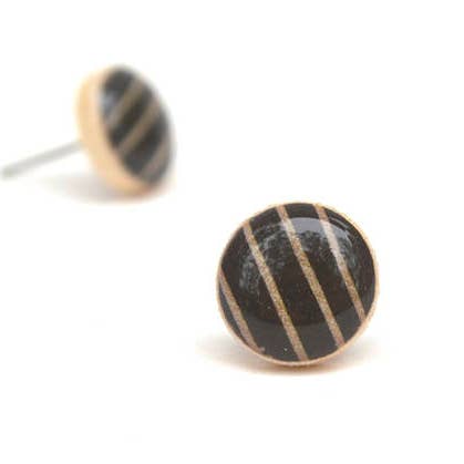 Black strip Stud Earrings for wholesale by Starlight Woods