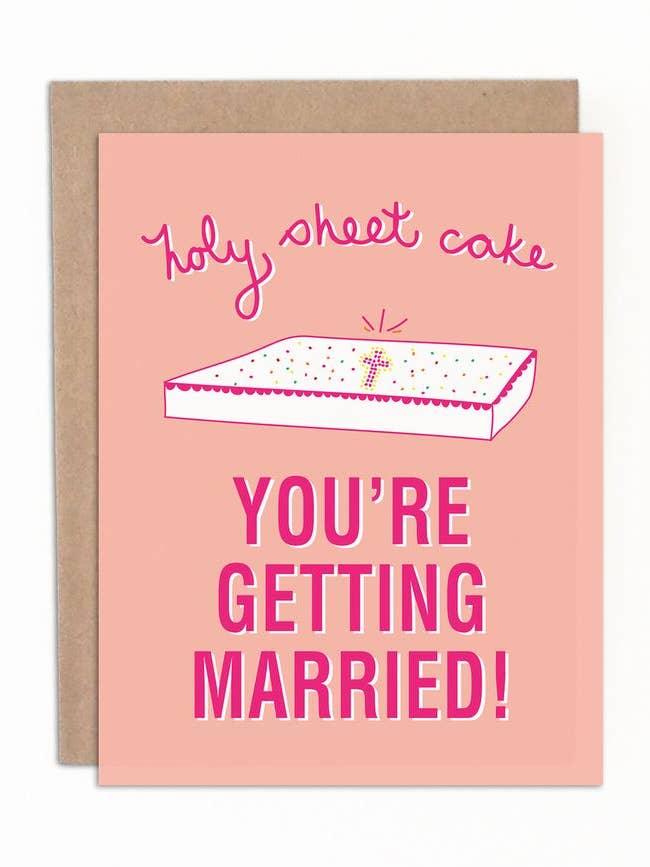 Holy Sheet Cake You’re Getting Married! for wholesale by Merrily Designs