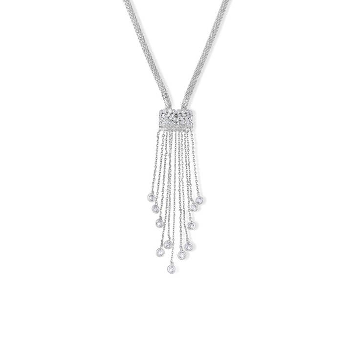 Conjunto Glamour estilo cachoeira gotas em prata esterlina - colar por atacado de Cupidstone Accessories