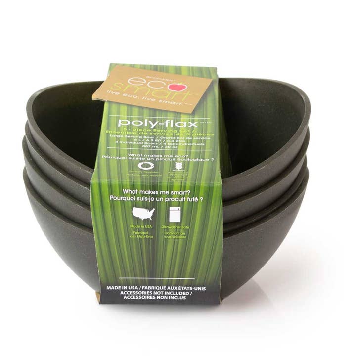 Black EcoSmart™ PolyGlass™ Bistro Bowls set of 4 for wholesale on Faire2