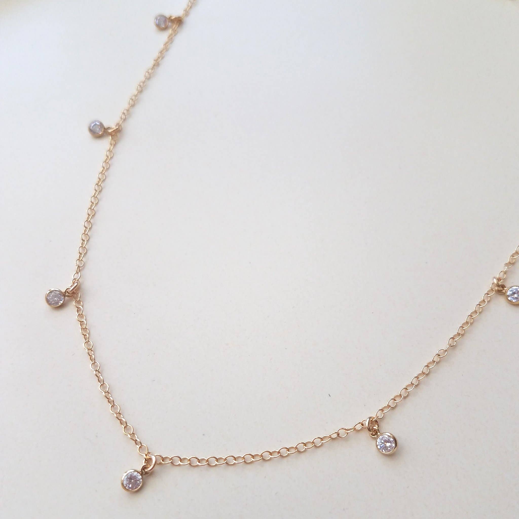 MissElenious Jewelry - Wholesale Pendant/Charm Necklace - Cubic Zirconia Shaker Necklace - White0