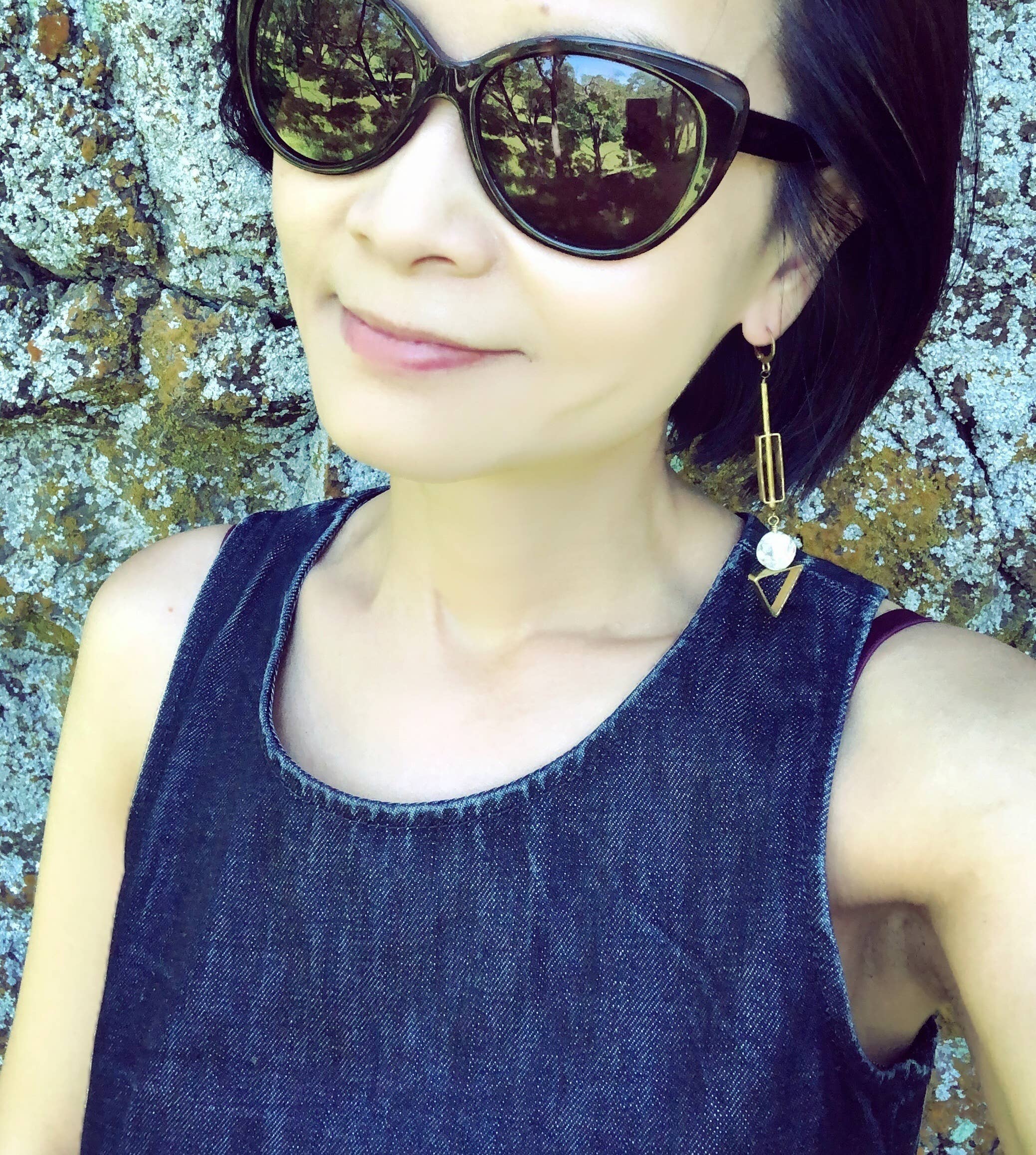 SORA DESIGNS - Wholesale Dangle Earrings - White Marble Circle Triangle Rectangle earrings5