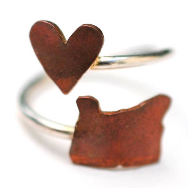 Bague Coeur de l'Oregon pour la vente par LettersToSarah Metalsmithing