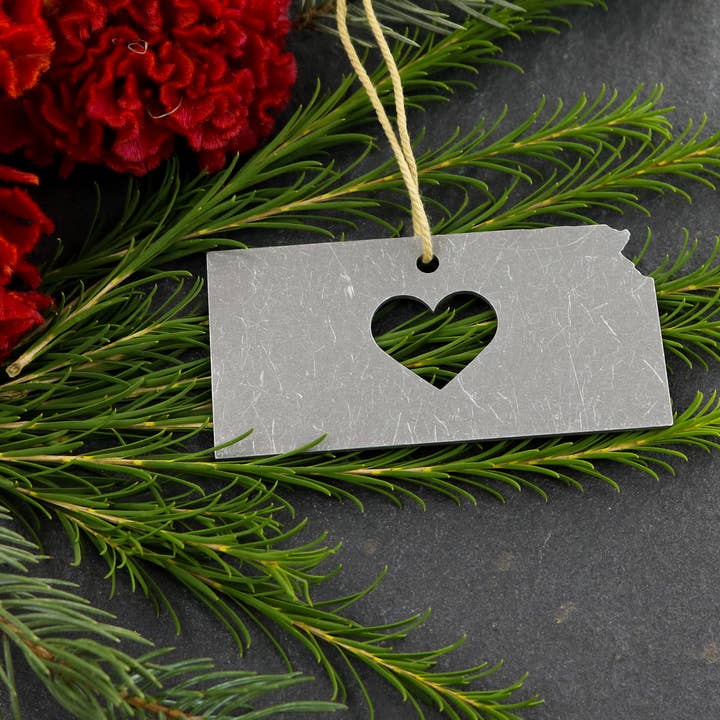 Kansas Metal Holiday Gift Christmas Ornaments for wholesale by Iron Maid Art
