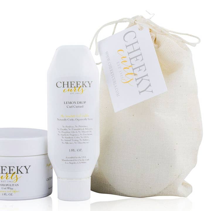 Mini ensemble d'échantillons de 1 oz : Curl Whip + Curl Custard pour la vente par Cheeky Curls