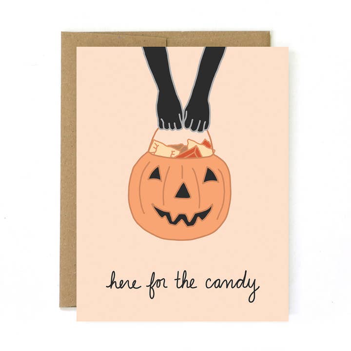 Carte citrouille de bonbons d'Halloween moderne pour l'automne pour la vente par Unblushing