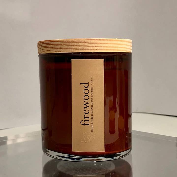 Firewood Scented Candle | Smoky Wood Scent Fall Winter for wholesale by Atelier 880